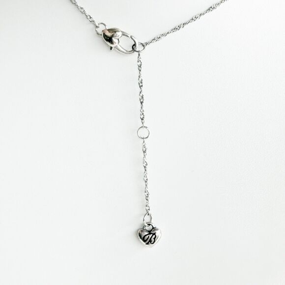 Brighton Blue Crystal Heart Pendant Necklace Trust Your Journey Silver Plated - Picture 8 of 10